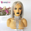 New Arrival Raw Indian Hair Colored Bob Wigs Short Frontal Lace Grey Wigs Human Hair Lace Front Straight Wig For Black Women